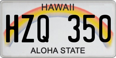 HI license plate HZQ350