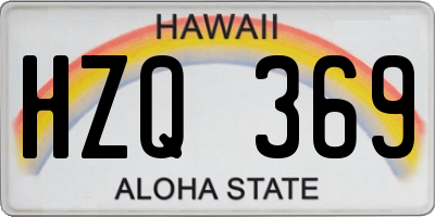 HI license plate HZQ369