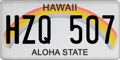 HI license plate HZQ507