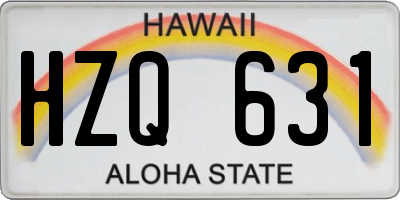 HI license plate HZQ631