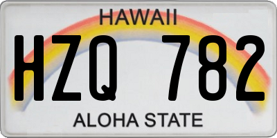 HI license plate HZQ782