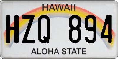 HI license plate HZQ894
