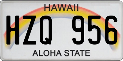 HI license plate HZQ956