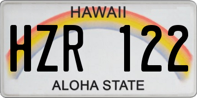 HI license plate HZR122