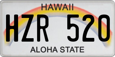 HI license plate HZR520