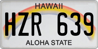 HI license plate HZR639