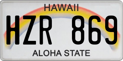 HI license plate HZR869