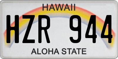 HI license plate HZR944