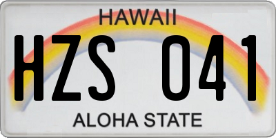 HI license plate HZS041