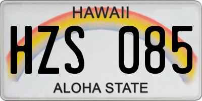 HI license plate HZS085
