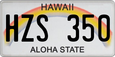 HI license plate HZS350