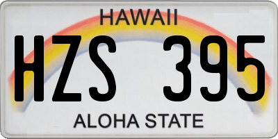 HI license plate HZS395
