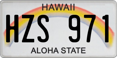 HI license plate HZS971