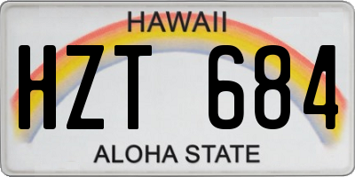HI license plate HZT684