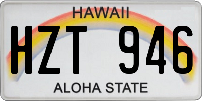 HI license plate HZT946