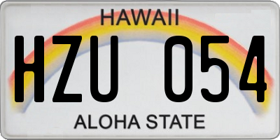 HI license plate HZU054