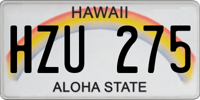 HI license plate HZU275