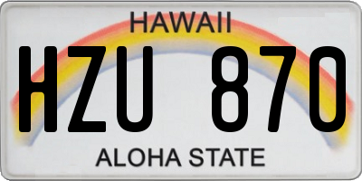 HI license plate HZU870