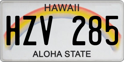 HI license plate HZV285