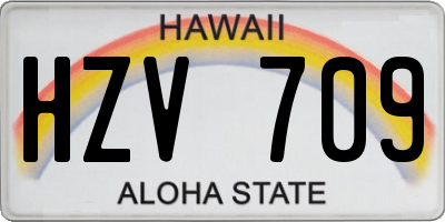 HI license plate HZV709
