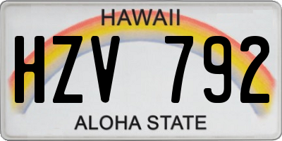HI license plate HZV792