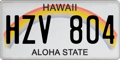 HI license plate HZV804