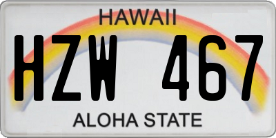 HI license plate HZW467