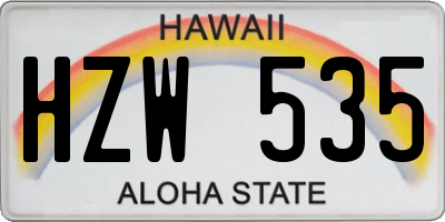 HI license plate HZW535