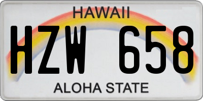HI license plate HZW658
