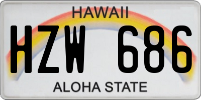 HI license plate HZW686