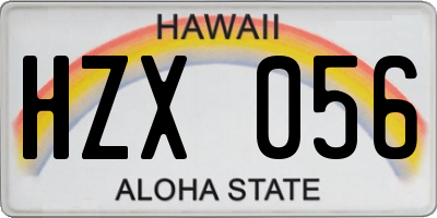 HI license plate HZX056