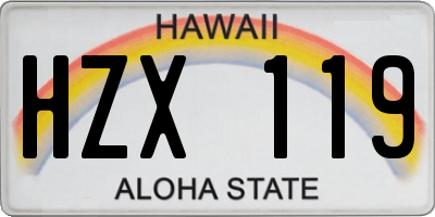 HI license plate HZX119