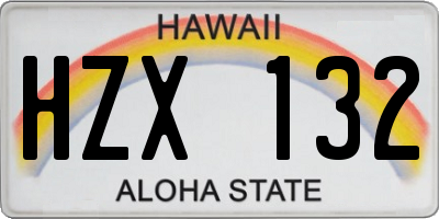 HI license plate HZX132