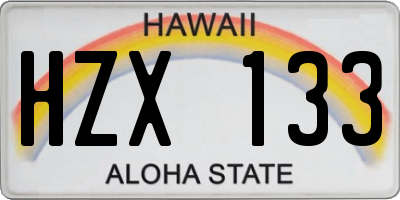 HI license plate HZX133
