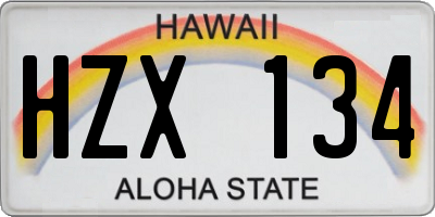 HI license plate HZX134