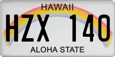 HI license plate HZX140