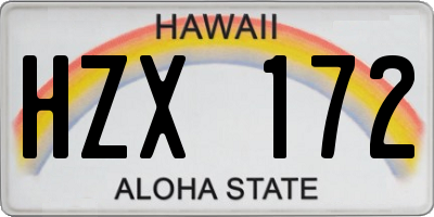 HI license plate HZX172