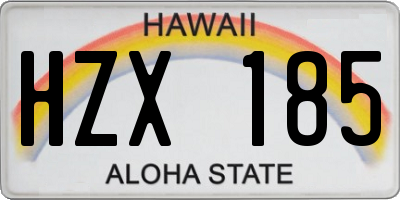 HI license plate HZX185