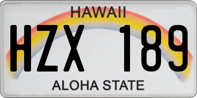 HI license plate HZX189