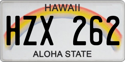 HI license plate HZX262