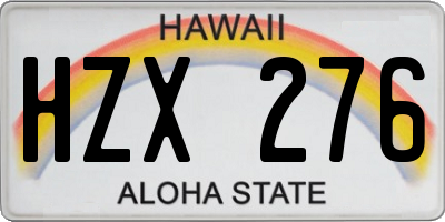 HI license plate HZX276