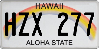 HI license plate HZX277