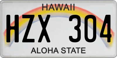 HI license plate HZX304