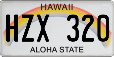 HI license plate HZX320