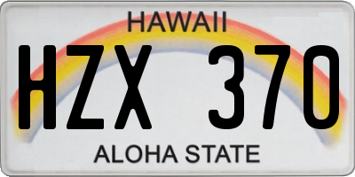 HI license plate HZX370
