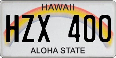 HI license plate HZX400