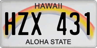 HI license plate HZX431