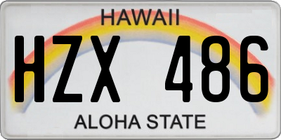 HI license plate HZX486