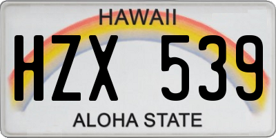 HI license plate HZX539