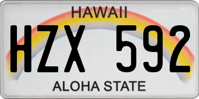 HI license plate HZX592
